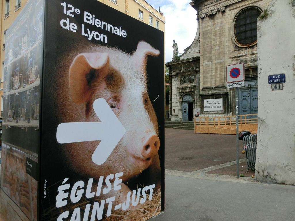 Plakat der 12. Lyon Biennale nach Motiven von Roe Ethridge