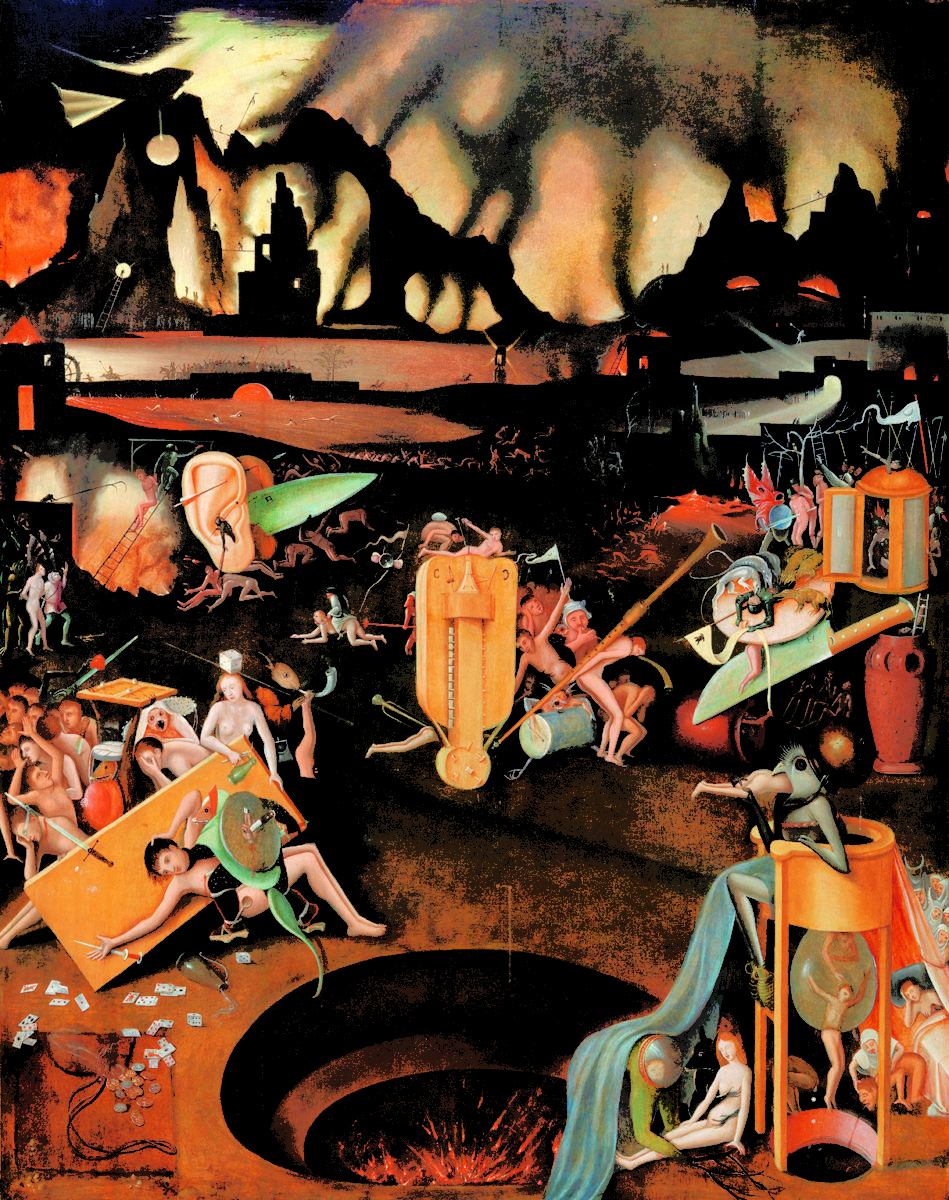 Hieronymus Bosch Nachfolger, Die Hölle, Öl auf Holz, 124,5 x 97,5 cm, gerahmt. erzielter Preis: Euro 527.600, Schätzwert Euro 200.000 --300.000