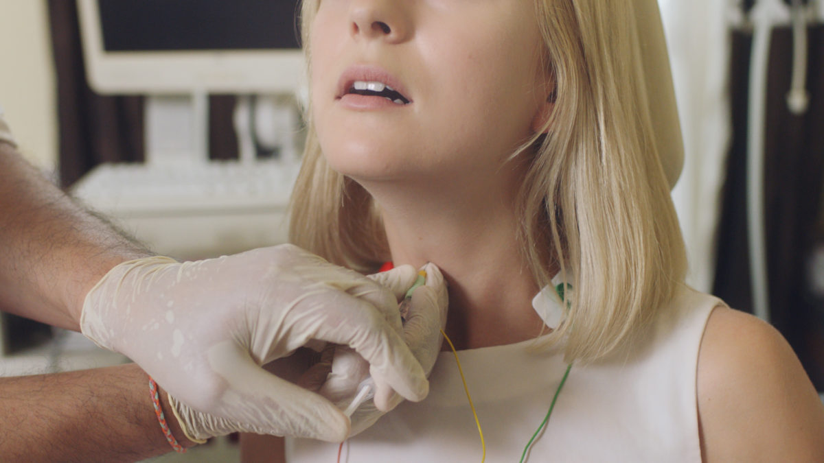 Marianna Simnett, The Needle and the Larynx, 2016, Single channel HD video, 15’ 17’’. Courtesy of the artist and Serpentine Galleries