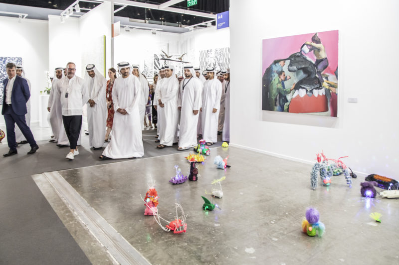 HH Sheikh Hamdan bin Mohammed bin Rashid al Maktoum Crown Prince of Dubai and chairman of the executive council visits Art Dubai Rooster Gallery Vilnius Art Dubai 2019